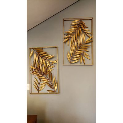 QUADRO ESCULTURA DE PAREDE PLANTAS C/ MOLDURA 112X... - MECALIGHT