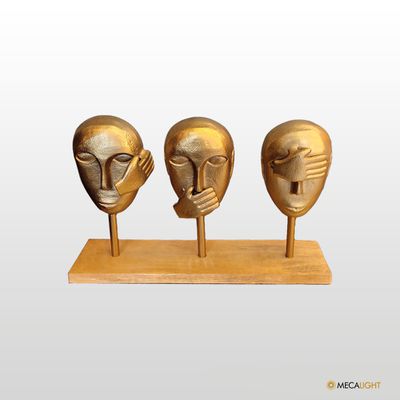 ESTATUETA ALUMINIO 3 ROSTOS DOS SABIOS - MECALIGHT
