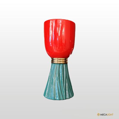 VASO CERAMICA VERDE E VERMELHO - MECALIGHT