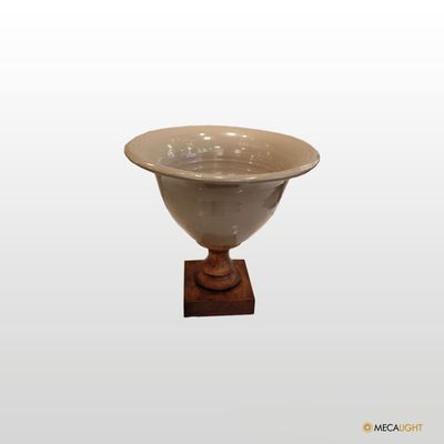 VASO CERAMICA COM MADEIRA - MECALIGHT