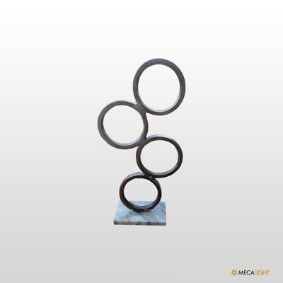 ESCULTURA EM ALUMÍNIO PRATA VELHO - MECALIGHT
