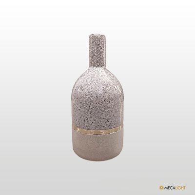 Vaso Cerâmico Cinza Detalhe Concreto - MECALIGHT
