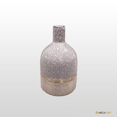 Vaso Cerâmico Cinza Detalhe Concreto - MECALIGHT