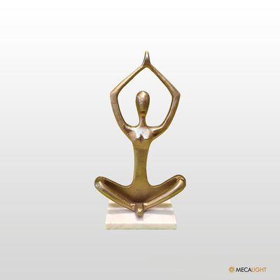 ESCULTURA IOGA ALUMINIO COM CERAMICA - MECALIGHT