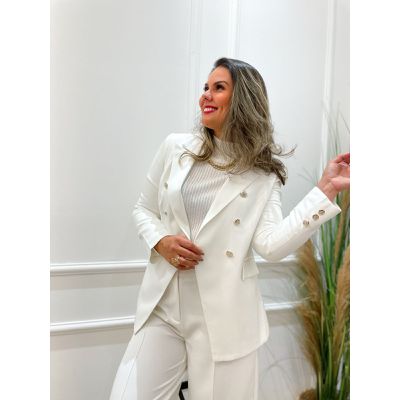 Blazer Alfaiataria Off white - 0165 - Mega Moda Virtual