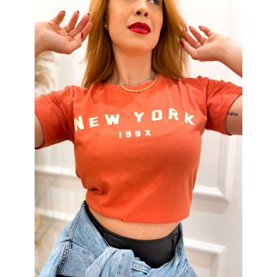 Tshirt New York Laranja - 0213 - Mega Moda Virtual