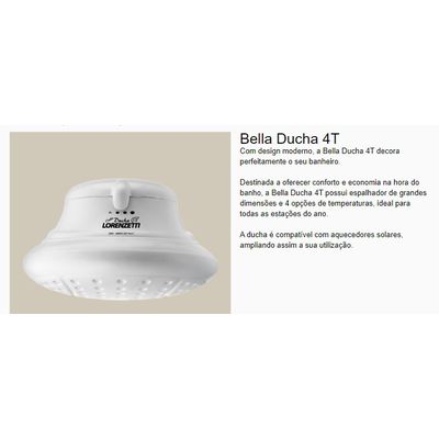 Ducha 4 Temperaturas BELLA DUCHA Branca 127V ou 220V - LORENZETTI