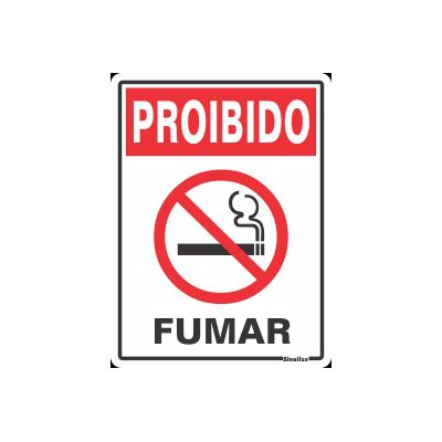 Placa Poliestireno 15X20 "PROIBIDO FUMAR" - SINALIZE