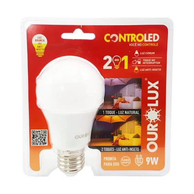 LAMP CONTROLED 9W BIV 2 EM 1 ANTI INSETO+6.5K 20482 OUROLUX