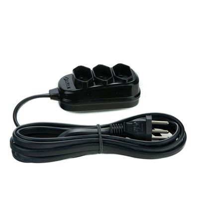 EXT 2P+T PRETA C/5M C/3TOM 10A FIOLUX - 25300305111