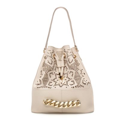 Bolsa Saco em Material Tecnológico Off White com T... - MONALOVERS