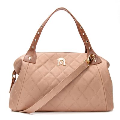 Bolsa Izabel Bordada Matelassê Amendoa - MONALOVERS