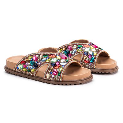 Papete Bordada com Pedrarias Coloridas Milene - MONALOVERS