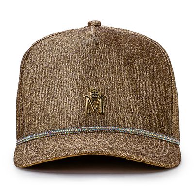 Boné Monalovers Dourado com Tira de Cristal - MONALOVERS