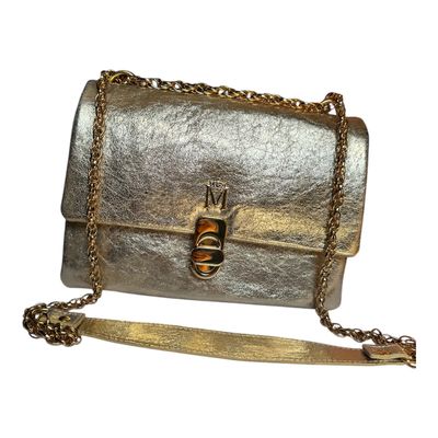 Bolsa em Couro Ouro Ligth com Fecho Lalá - MONALOVERS