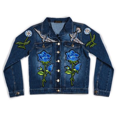 Jaqueta Jeans Monalovers Bordado Passaro e Flores - MONALOVERS