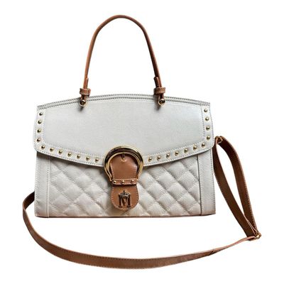 Bolsa em Couro Off Whiite com Caramelo Solange - MONALOVERS
