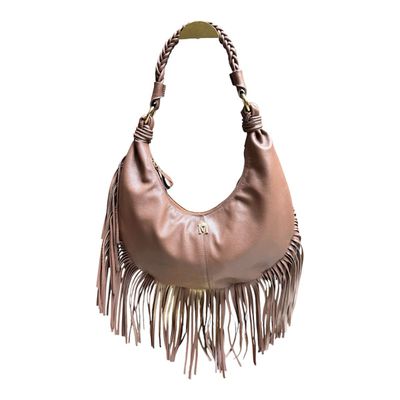 Bolsa em Couro Capuccino com Franja Isabele - MONALOVERS