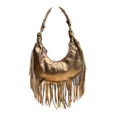 Bolsa em Couro Bronze com Franja Isabele - MONALOVERS