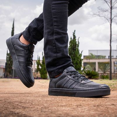Tenis casual best sale masculino couro preto
