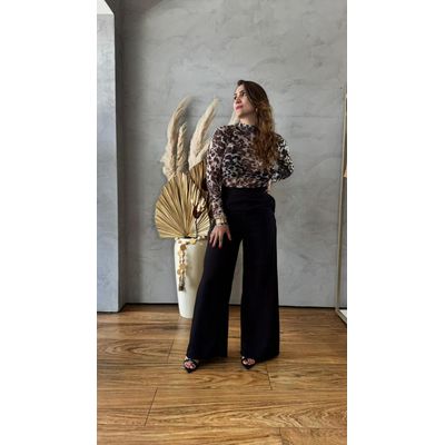 Blusa Animal Print Tule Sly Wear 561020 Animal Print