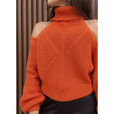 Blusa Recorte Ombro Laranja