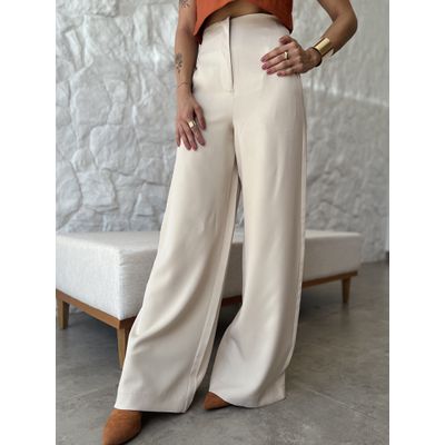 Calça Pantalona Minimal Creme