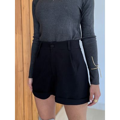 Short Barra Italiana Preto