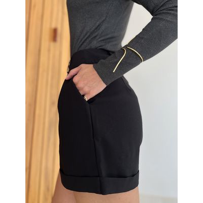 Short Barra Italiana Preto