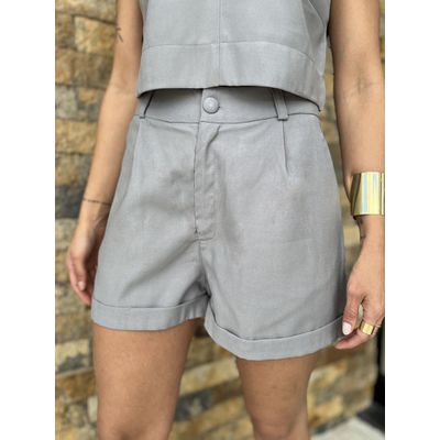 Short Barra Italiana Cinza