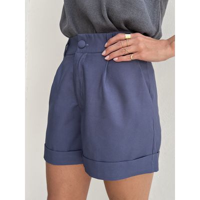 Short Barra Italiana Azul Índigo