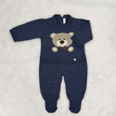 Macacão Urso Azul Jeans - Primeira Moda 