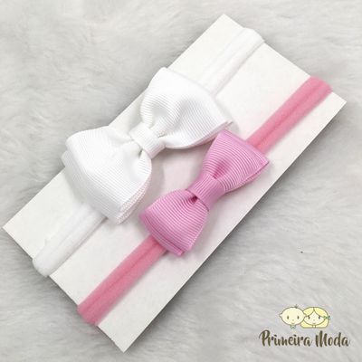 Kit Faixa para bebê Duplo Gravatinha - Primeira Moda 