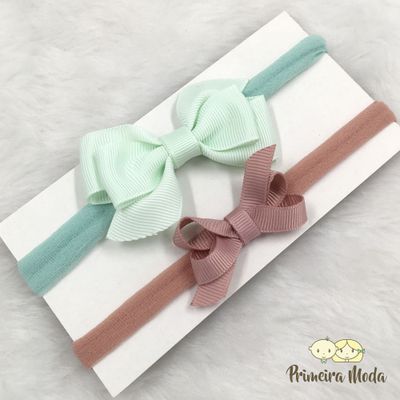 Kit Faixa para bebê Duplo Boutique Marrom - Primeira Moda 