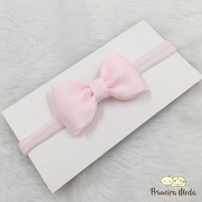 Faixa de cabelo para Bebê Simples Rosa - Primeira Moda 
