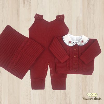 Saída De Maternidade Miguel Vermelho - Primeira Moda 