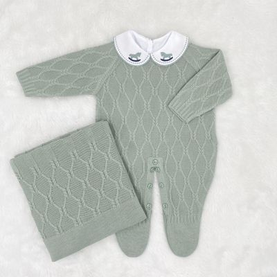 Saída De Maternidade Luan Verde Maré - Primeira Moda 