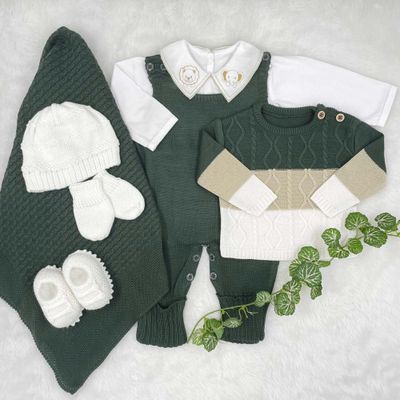 Saída De Maternidade Enzo Verde Militar - Primeira Moda 