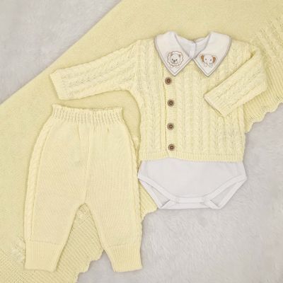 Saída De Maternidade Joao Amarela - Primeira Moda 