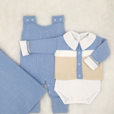 Saída De Maternidade Jose Azul Bebê - Primeira Moda 