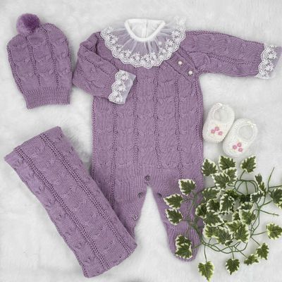 Saída De Maternidade Rafa Lilás - Primeira Moda 