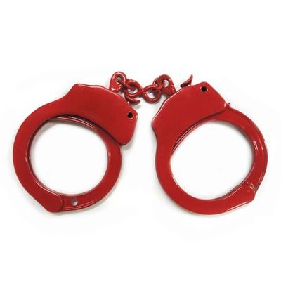 Algema Em Metal Simples Sem Pelúcia Vermelha