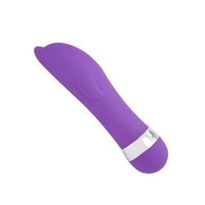 VIBRADOR PONTO G GOLFINHO 11,5 X 2,5CM ROXO - Q Charme