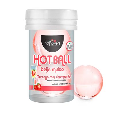 Bolinha Hot Ball Beija Muito Duplo Morango com Cha... - Q Charme