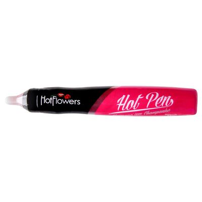 HOT PEN CANETA COMESTÍVEL HOTFLOWERS SABOR:MORANGO... - Q Charme