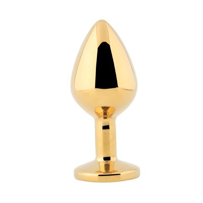 Plug Anal Joia Dourado Transparente Tamanho P - Q Charme