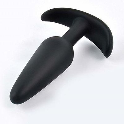 Plug Anal Silicone Cônico Cor Preto Tamanho G (44) - Q Charme