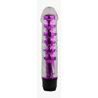 VIBRADOR TRANSLUCIDO COM GLANDE ROXO - Q Charme