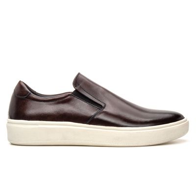 Slip On Masculino Casual Calçe Fácil Sofisticado Tabaco - Topfran Sapatos Sociais
