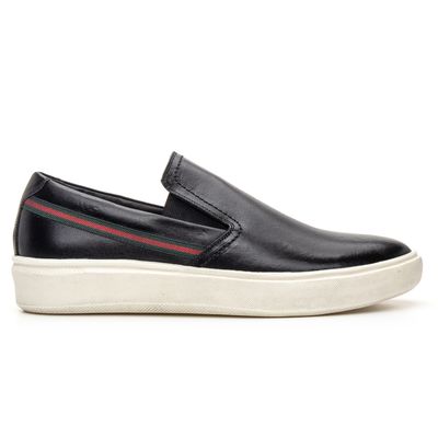 Slip On Masculino Casual Calçe Fácil Preto - Topfran Sapatos Sociais
